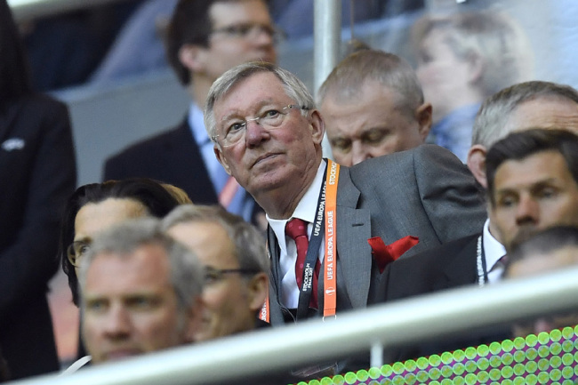 Former Manchester United manager Alex Ferguson on the stands during the soccer Europa League final between Ajax Amsterdam and Manchester United at the Friends Arena in Stockholm, Sweden, Wednesday, May 24, 2017. [File photo: AP]