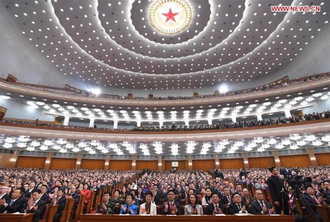Members of the 13th National Committee of the Chinese People's Political Consultative Conference (CPPCC) attend the opening meeting of the second session of the 13th CPPCC National Committee at the Great Hall of the People in Beijing, capital of China, March 3, 2019. [Photo: Xinhua/Liu Weibing]