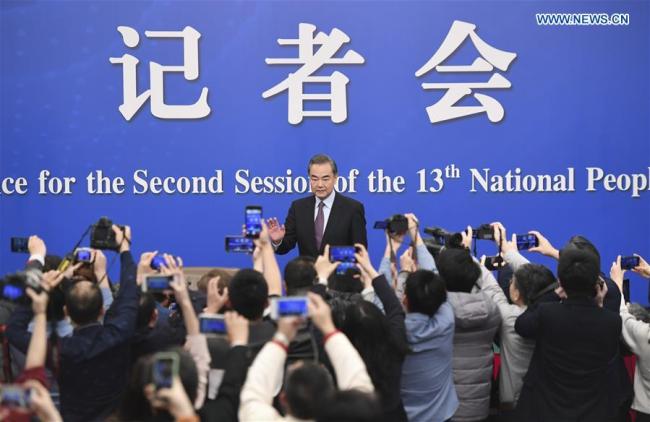 Chinese State Councilor and Foreign Minister Wang Yi attends a press conference on China's foreign policy and relations on the sidelines of the second session of the 13th National People's Congress in Beijing, capital of China, March 8, 2019.[Photo:Xinhua]