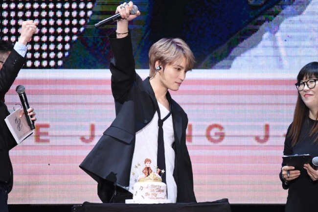 Singer and actor Kim Jae-joong, also known mononymously as Jaejoong, of Korean pop group JYJ, attends the "J-PARTY & MINI CONCERT" in Taipei, Taiwan, 16 February 2019. [Photo：IC]
