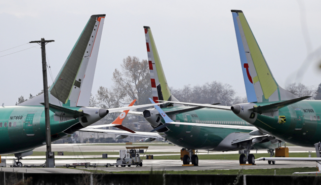 Boeing 737 MAX 8 planes are parked near Boeing Co.'s 737 assembly facility in Renton, Wash, Nov. 14, 2018. [Photo: AP/Ted S. Warren]