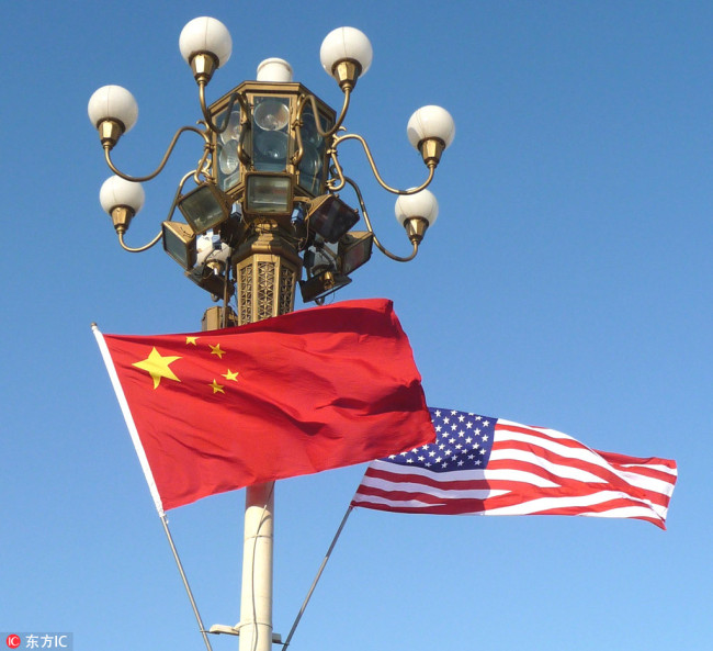National flags of China and the U.S. [File photo: IC]
