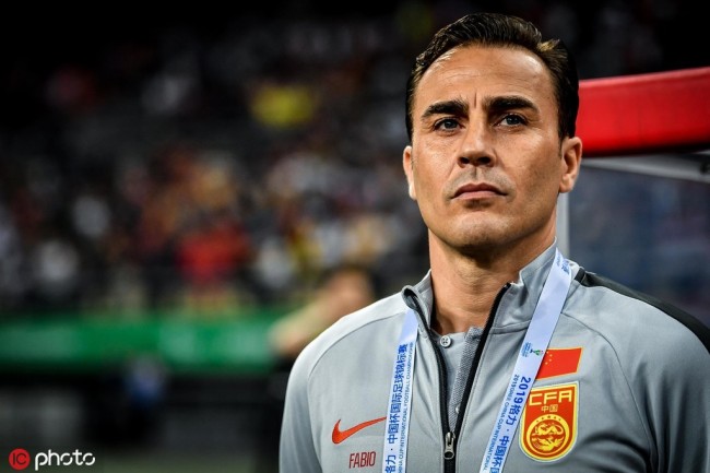 Fabio Cannavaro in the game between China and Thailand at the China Cup ivitational tournament in Nanning on Mar 21, 2019. [Photo: IC]