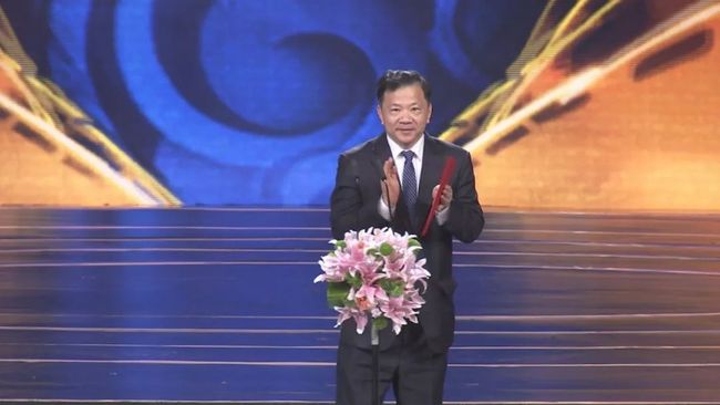 Shen Haixiong, President of China Media Group, speaks at the opening ceremony of the 9th Beijing International Film Festival on Saturday, April 13, 2019. [Photo: CCTV] 