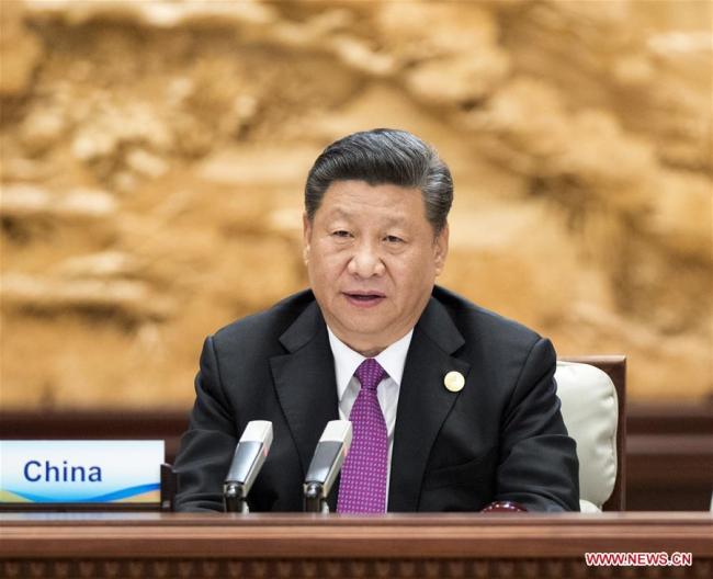 Chinese President Xi Jinping chairs and addresses the leaders' roundtable meeting of the Second Belt and Road Forum for International Cooperation at the Yanqi Lake International Convention Center in Beijing, April 27, 2019. [Photo: Xinhua/Li Xueren]