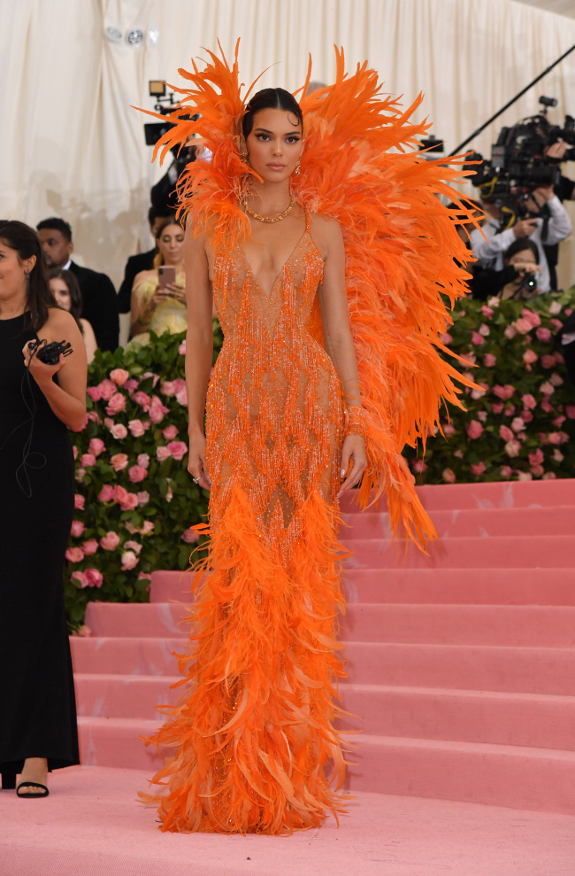 Model Kendall Jenner arrives for the 2019 Met Gala at the Metropolitan Museum of Art on May 6, 2019, in New York. [Photo: AFP]
