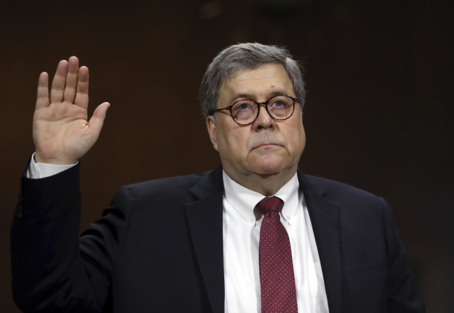In this May 1, 2019, file photo, Attorney General William Barr is sworn in to testify before the Senate Judiciary Committee hearing on Capitol Hill in Washington. [File Photo: AP]