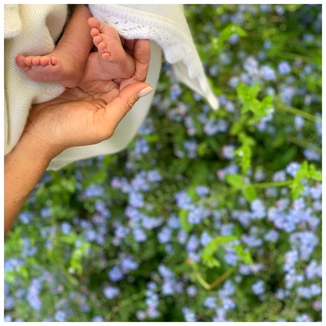 In this undated photo made available on Sunday, May 12, 2019 by @SussexRoyal, Meghan the Duchess of Sussex holds the feet of her baby, Archie Harrison Mountbatten-Windsor. [Photo: AP]