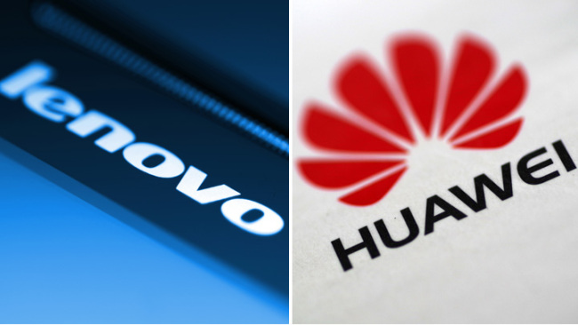 Logos of Lenovo and Huawei [Photo: China Plus]