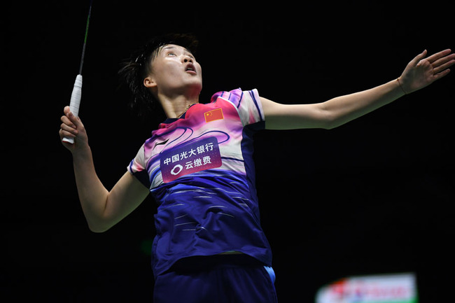 China's Chen Yufei rallies against Denmark's Mia Blichfeldt during the quarter-final of the Sudirman Cup on May 23, 2019 in Nanning, China. [Photo: IC]