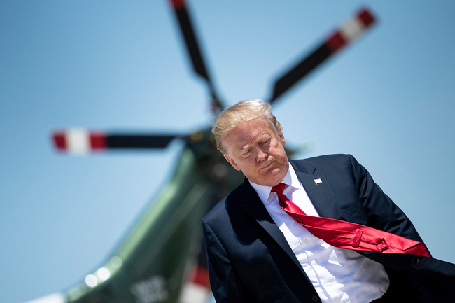 US President Donald Trump arrives at Joint Base Andrews in Maryland to board Air Force One, on May 24, 2019. [Photo: AFP/Brendan Smialowski]