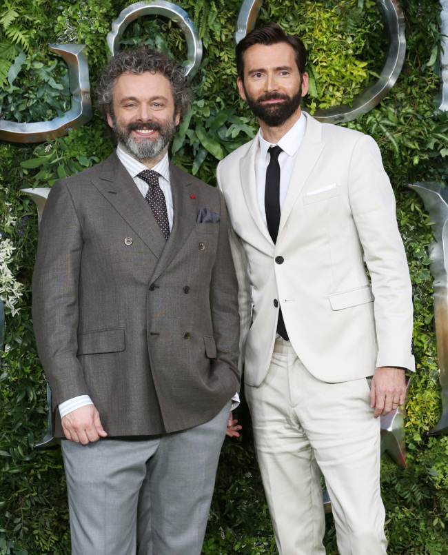Michael Sheen and David Tennant are seen at the Amazon Originals World Premiere of "Good Omens" at Odeon Luxe Leicester Square in London. [Photo: IC]