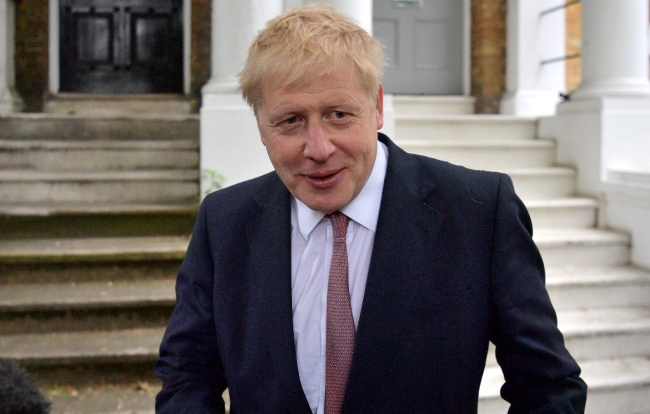 Conservative MP Boris Johnson leaves a house in London on June 7, 2019. [Photo: AFP]