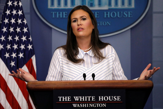 Press secretary Sarah Sanders [File photo: VCG] 