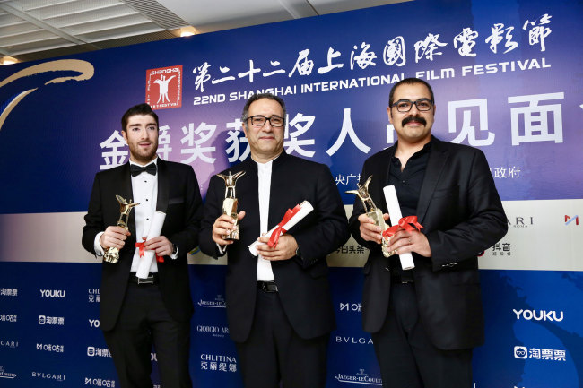 Production team of Iranian movie "Castle of Dreams" meet the press at the Shanghai Film Festival on June 23, 2019. [Photo: IC]