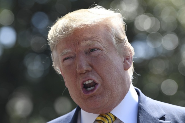 President Donald Trump speaks to reporters on the South Lawn of the White House in Washington, Saturday, June 22, 2019. [File Photo: IC]