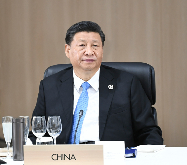 Chinese President Xi Jinping attends the 14th G20 summit, in Osaka, Japan, on June 28, 2019. [Photo: Xinhua]
