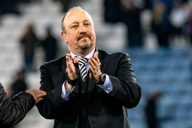 Newcastle United manager Rafa Benitez celebrates during the Premier League match between Leicester City and Newcastle United at the King Power Stadium, Leicester, England on 12 April 2019. [Photo: IC]