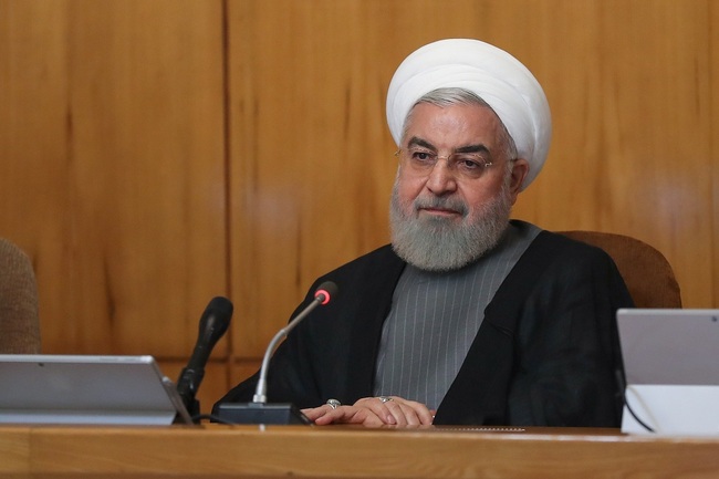 A handout photo made available by Iran's presidential office shows Iranian President Hassan Rouhani during a cabinet meeting in Tehran, Iran, 03 July 2019. [Photo: IC]