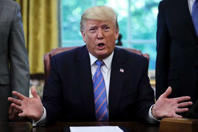 President Donald Trump speaks before signing the H.R. 3151, the Taxpayer First Act in the Oval Office of the White House on July 1, 2019 in Washington, DC. [File Photo: IC/SIPA USA/Oliver Contreras]