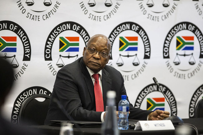 Former South African President Jacob Zuma appears for the first time at the Commission of Inquiry into Allegations of State Capture, Johannesburg, South Africa, July 15, 2019. [Photo: EPA/WIKUS DE WET / POOL]