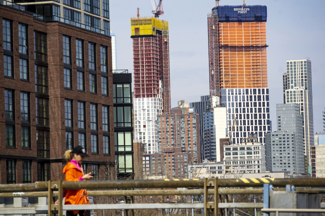 Development in Downtown Brooklyn in New York seen from the Gowanus neighborhood on Saturday, March 30, 2019. [File photo: IC]