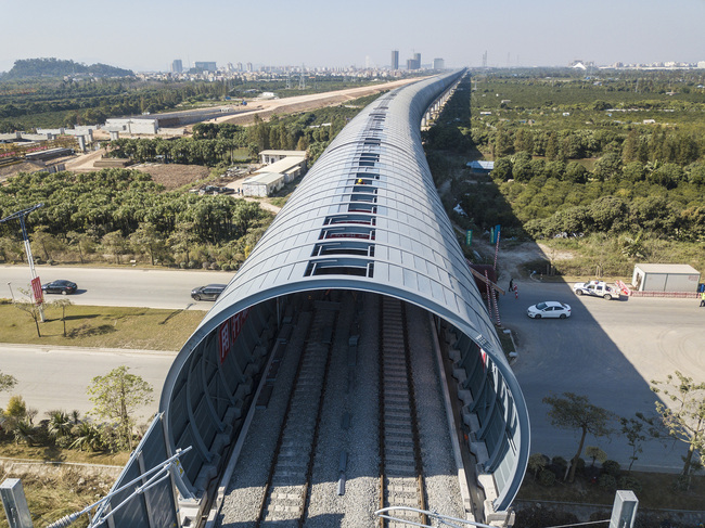 The noise barrier going through the "Bird's Paradise" in the city of Jiangmen in Guangdong Province. [File Photo: VCG]