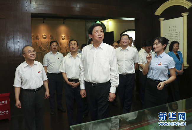 China's top legislator Li Zhanshu makes an inspection tour in Changsha, capital of central China's Hunan Province, on July 23, 2019.[Photo: Xinhua]