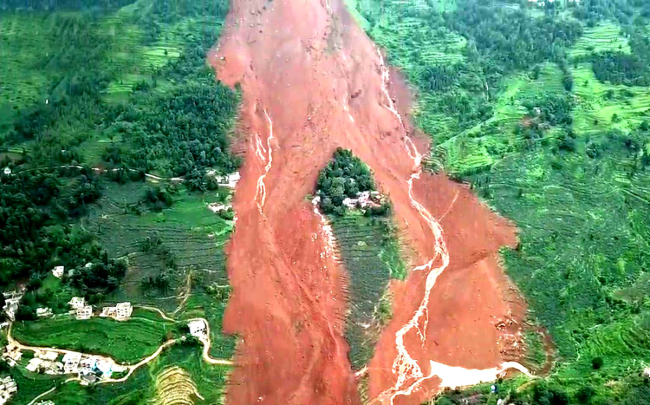 View of debris of a landslide, killing 20 people, in Shuicheng County, Liupanshui City, southwest China's Guizhou Province, July 24, 2019. [Photo: IC]