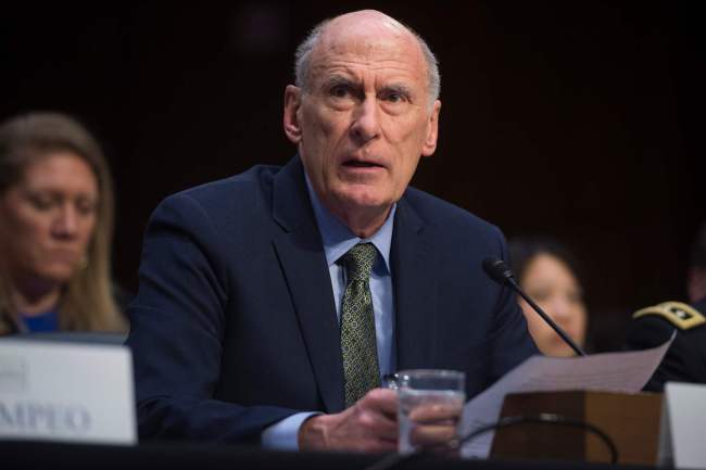 In this file photo taken on February 13, 2018 Director of National Intelligence Dan Coats testifies on worldwide threats during a Senate Intelligence Committee hearing on Capitol Hill in Washington, DC. [Photo: VCG]