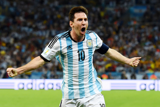 Lionel Messi of Argentina celebrates after scoring his team's second goal during the 2014 FIFA World Cup Brazil Group F match between Argentina and Bosnia-Herzegovina at Maracana on June 15, 2014 in Rio de Janeiro, Brazil. [Photo: Getty Images via VCG/Matthias Hangst]