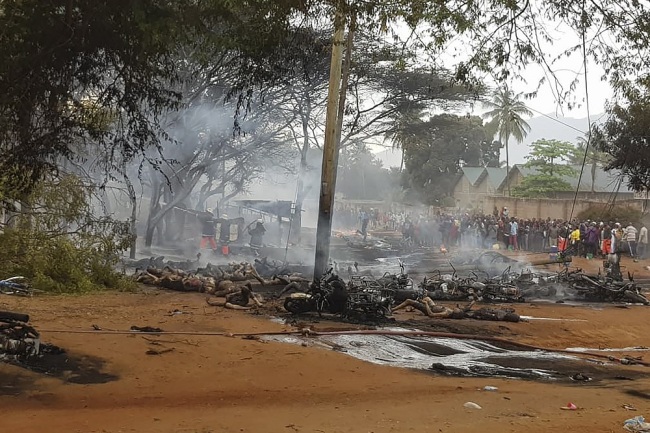 A general view at the scene of a fuel tanker explosion in the Morogoro region of Tanzania 10 August 2019. [Photo: IC]