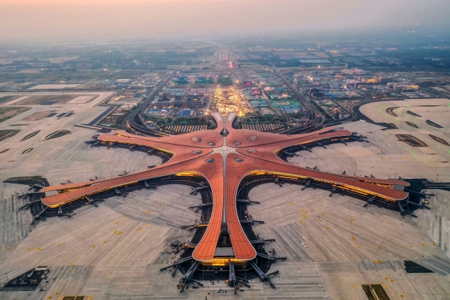 An aerial view of the Beijing Daxing International Airport on May 29, 2019. The new airport is expected to handle 45 million passengers a year by 2021 and 72 million by 2025. [File photo: VCG]