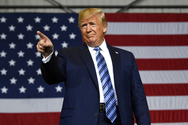 President Donald Trump arrives to speaks Tuesday, Aug. 13, 2019, during a visit to Shell's soon-to-be completed Pennsylvania Petrochemicals Complex in Monaca, Pa. [Photo: AP]