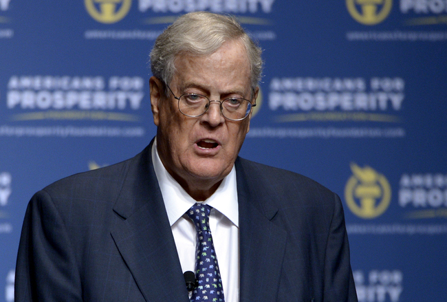 David Koch speaks in Orlando on Aug. 30, 2013. [File Photo: AP via IC/Phelan M. Ebenhack]