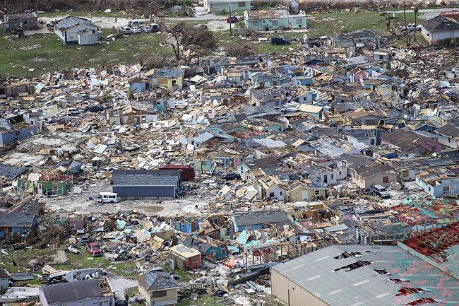 Destruction from Hurricane Dorian at Marsh Harbour in Great Abaco Island, Bahamas on Wednesday, Sept. 4, 2019. [Photo: AP/Al Diaz/Miami Herald]