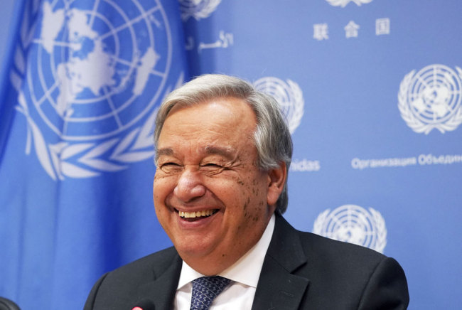 UN Secretary-General António Guterres arrives for a press briefing to mark the opening of the 74th session of the United Nations General Assembly at the UN in New York on September 18, 2019. [File photo: AFP/Timothy A. Clary]