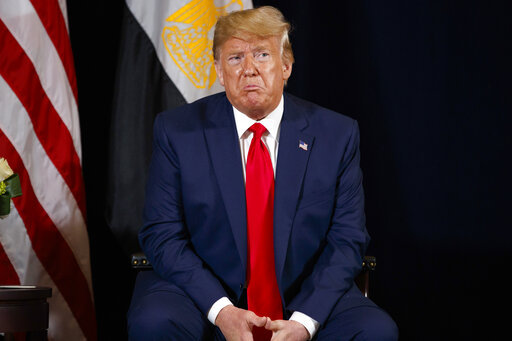 President Donald Trump speaks during a meeting with Egyptian President Abdel-Fattah el-Sisi at the InterContinental Barclay hotel during the United Nations General Assembly, Monday, Sept. 23, 2019, in New York.[Photo: AP]