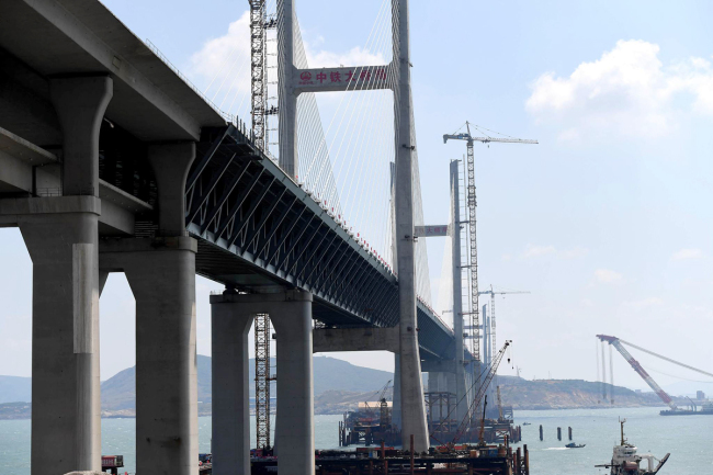 A part of the Pingtan Strait Road-rail Bridge in southeast China's Fujian Province on September 25, 2019. [Photo: VCG]
