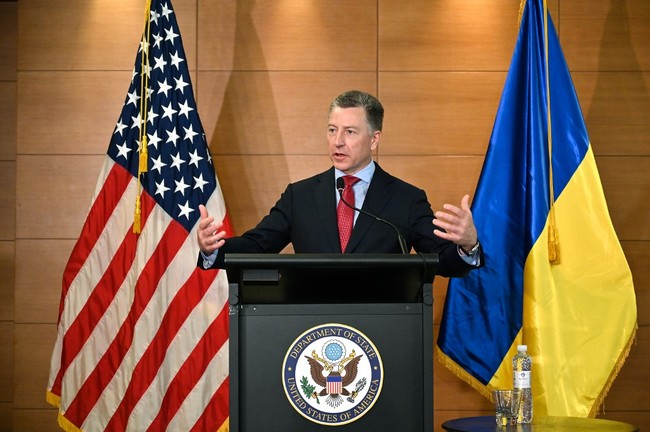 U.S. Ambassador to NATO and U.S. special envoy for Ukraine Kurt Volker speaks during a press-conference in Kiev on July 27, 2019. [Photo: AFP: Sergei Supinsky]