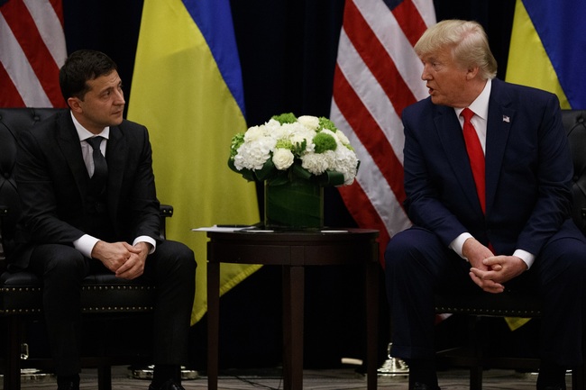 President Donald Trump meets with Ukrainian President Volodymyr Zelenskiy at the InterContinental Barclay New York hotel during the United Nations General Assembly, Wednesday, Sept. 25, 2019, in New York. [Photo: AP]