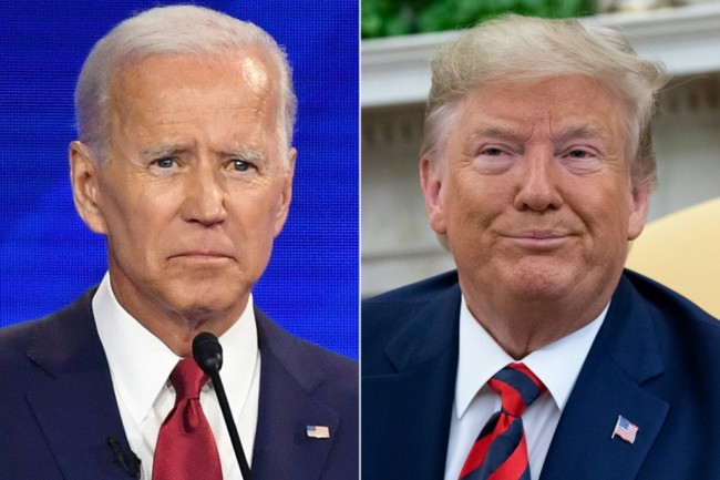 This combination of files pictures created on September 24, 2019 shows Democratic Former Vice President Joe Biden and U.S. President Donald Trump. [Photo: AFP]