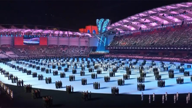 The 7th Military World Games opened in the city of Wuhan in Hubei Province on Friday, October 18, 2019. [Photo: screen shot from CGTN]