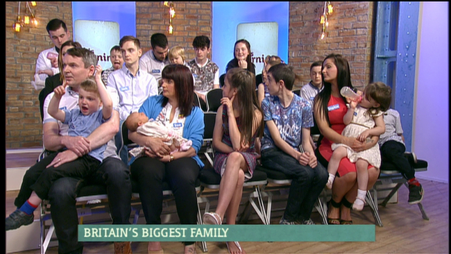 The Radford family on "This Morning" when there were 17 children in 2015. [File Photo: wenn via IC ]