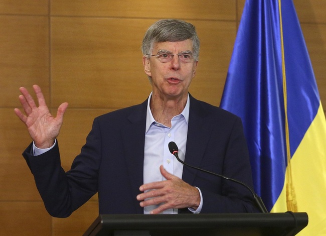 File Photo: US Ambassador in Ukraine William Taylor speaks during a briefing in Kyiv, Ukraine on July 27, 2019. [Photo: AP/Inna Sokolovska]