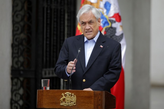 Chilean President Sebastian Pinera addresses the nation in Santiago on October 26, 2019 . [File photo: AFP]