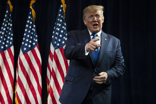 President Donald Trump arrives to speak at the launch of "Black Voices for Trump," at the Georgia World Congress Center, Friday, Nov. 8, 2019, in Atlanta. [Photo: AP]