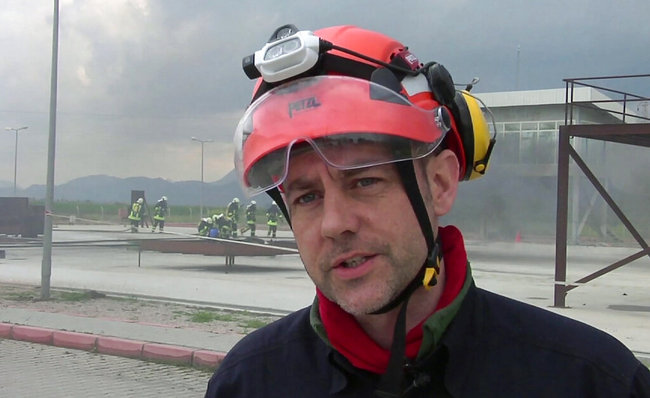 In this image taken from file video, showing James Le Mesurier, founder and director of Mayday Rescue, talks to the media during training exercises in southern Turkey, March 19, 2015.[File Photo: AP]