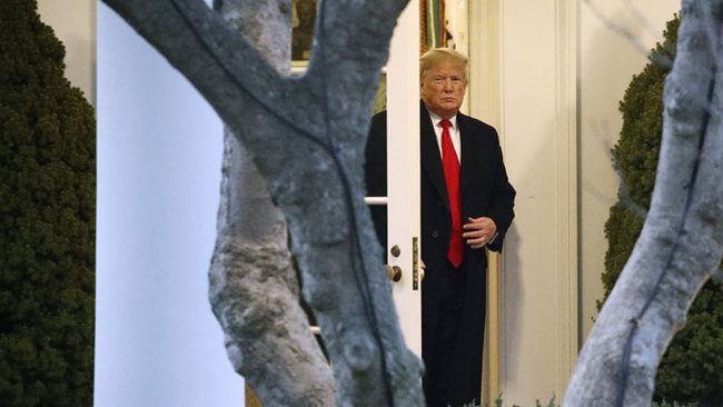 President Donald Trump leaves the Oval Office as he walks to Marine One on the South Lawn of the White House in Washington, Thursday, Nov. 14, 2019, for a short trip to Andrews Air Force Base, Md., and then on to Bossier City, La., for a campaign rally. [Photo: AP]