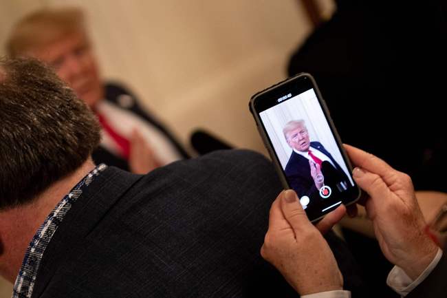 US President Donald Trump speaks to reporters during an event with representatives of NCAA champion teams November 22, 2019, in Washington, DC. [Photo: VCG]